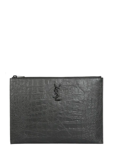 Shop Saint Laurent I-pad Case Unisex In Black
