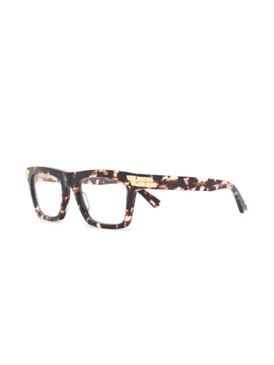 Shop Bottega Veneta Rectangular-frame Glasses In Brown