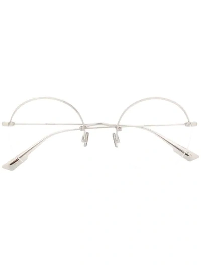 Shop Dior Round Frame Glasses In White