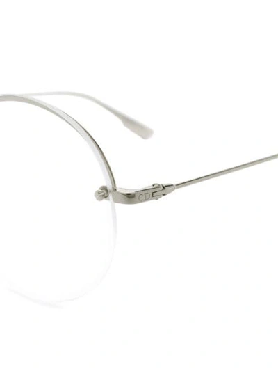 Shop Dior Round Frame Glasses In White