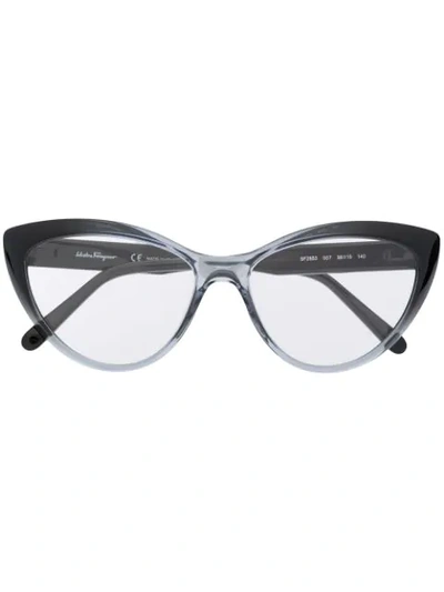 Shop Ferragamo Cat Eye Sunglasses In Black