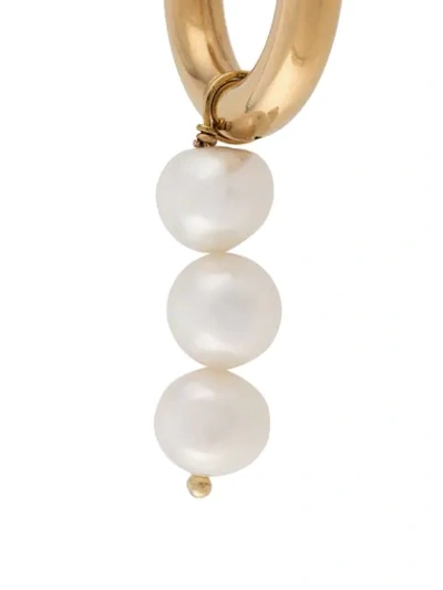 Shop Timeless Pearly Pearl-embellished Hoop Earrings In Gold