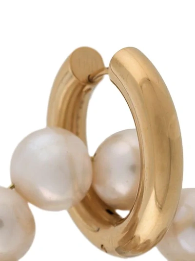 Shop Timeless Pearly Pearl-embellished Hoop Earrings In Gold