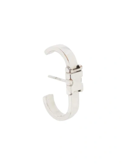 Shop Alan Crocetti Buckle Detail Stud Earring In Silver