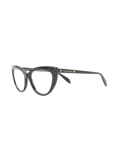 Shop Alexander Mcqueen Cat-eye Frame Glasses In Black