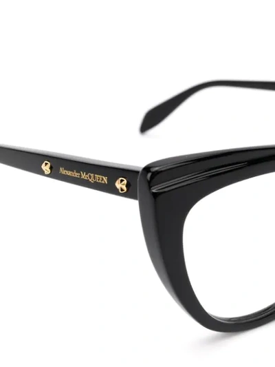 Shop Alexander Mcqueen Cat-eye Frame Glasses In Black