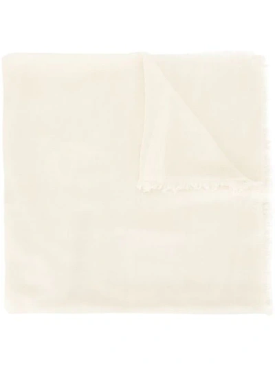 Shop Ann Demeulemeester Plain Cashmere Scarf In White