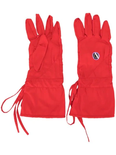 Shop Raf Simons Apollo Print Gloves In Red