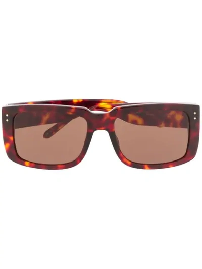 Shop Linda Farrow Morisson Rectangle Frame Sunglasses In Brown