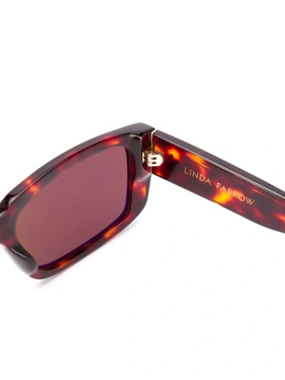 Shop Linda Farrow Morisson Rectangle Frame Sunglasses In Brown