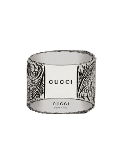 Shop Gucci P Letter Ring In Silver