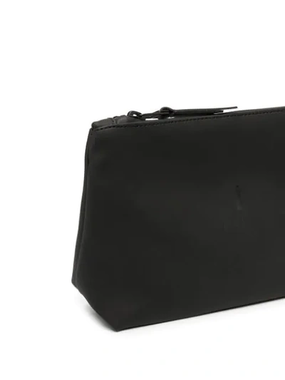 Rains Logo-print Zip-up Wash Bag In Black