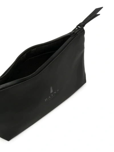 Rains Logo-print Zip-up Wash Bag In Black