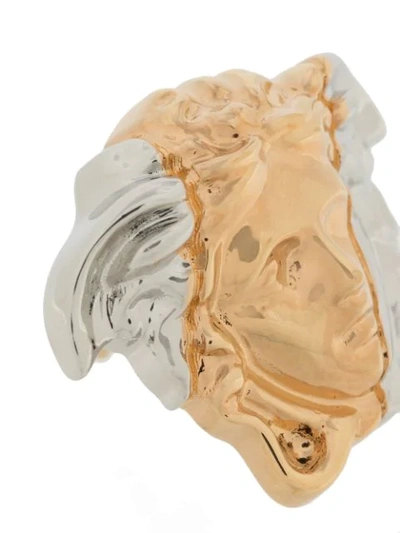 Shop Versace Medusa Two-tone Stud Earrings In Gold