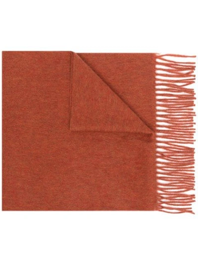 Shop N•peal Woven Cashmere Scarf In Orange