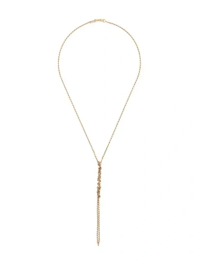 Shop Emanuele Bicocchi Knotted Drop Necklace In Gold