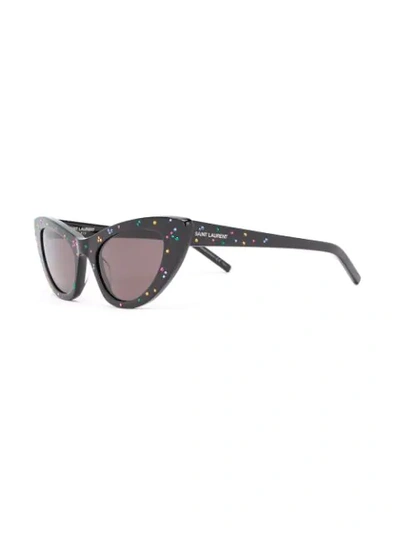 Shop Saint Laurent Lily Cat-eye Sunglasses In Black