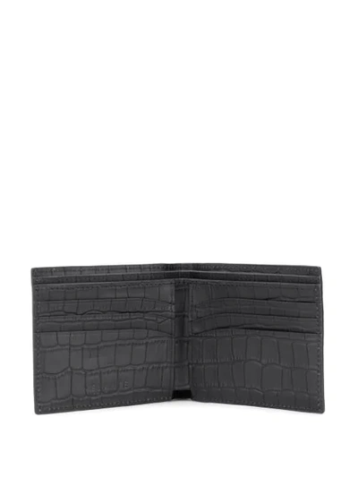 Shop Manokhi Crocodile Embossed Leather Wallet In Black