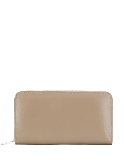 Shop Ami Alexandre Mattiussi Large Zipped Wallet In Neutrals