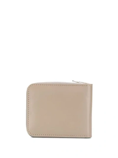 Shop Ami Alexandre Mattiussi Small Zipped Wallet In Neutrals