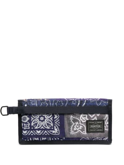 Shop Neighborhood X Porter Bandana Long Wallet In Blue