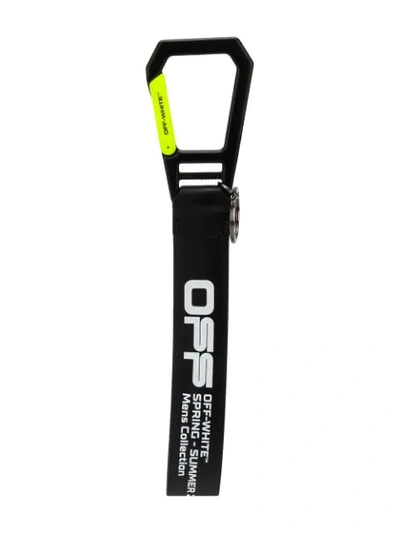 OFF WAVY RUBBER KEY HOLDER BLACK WHITE