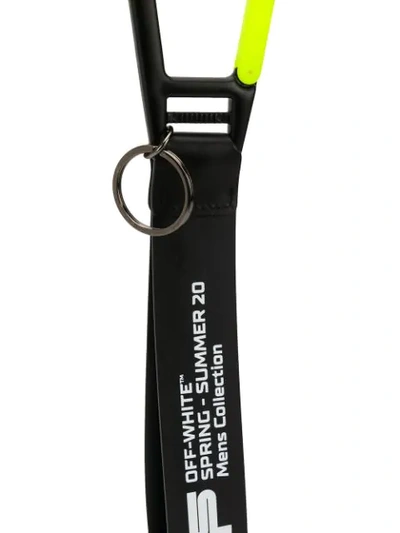 OFF WAVY RUBBER KEY HOLDER BLACK WHITE