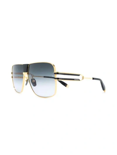 Shop Balmain Eyewear X Akoni 1914 Sunglasses In Gold