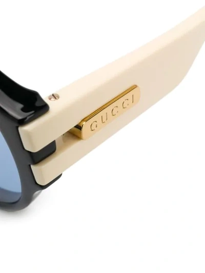 Shop Gucci Round-frame Sunglasses In Black
