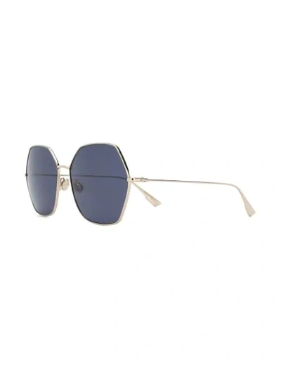 Shop Dior Stellaire8 Angular-frame Sunglasses In Gold
