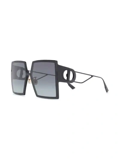 Shop Dior 30montaigne Square Sunglasses In Black