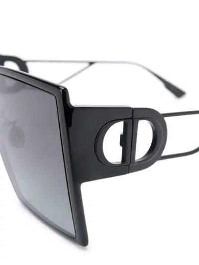 Shop Dior 30montaigne Square Sunglasses In Black