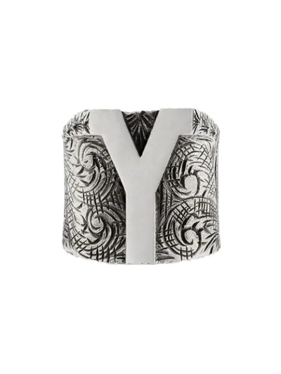 Shop Gucci Y Letter Ring In Silver