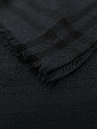Shop Mackintosh Check-pattern Scarf In Grey