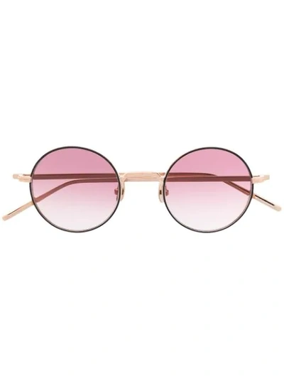 Shop Matsuda Gradient-effect Round-frame Sunglasses In Gold