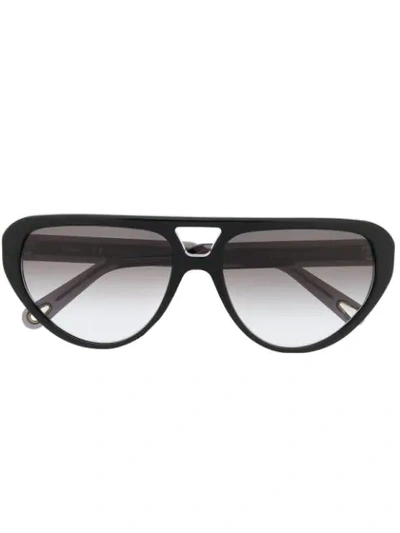 Shop Chloé Cat Eye Frame Sunglasses In Black