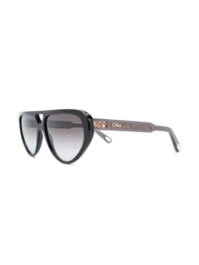 Shop Chloé Cat Eye Frame Sunglasses In Black