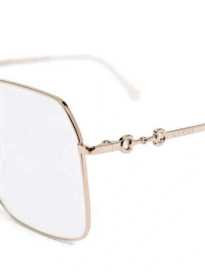 Gucci Square-frame Oversized Glasses In Gold