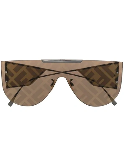 Shop Fendi Brille Ff Sunglasses In Brown
