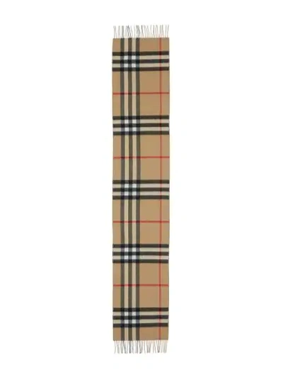 Shop Burberry Reversible Monogram Cashmere Scarf In Brown