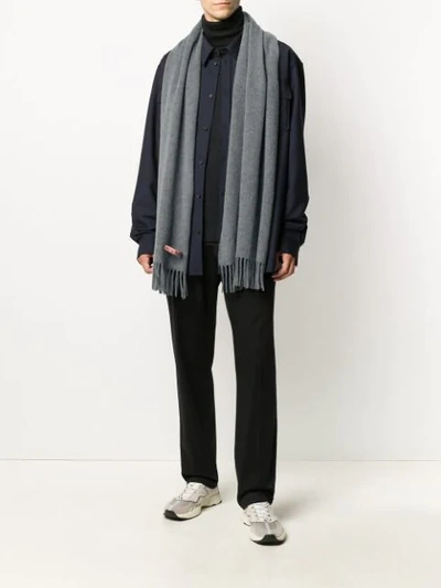 Shop Acne Studios Canada Nr New Fringed Scarf In Grey