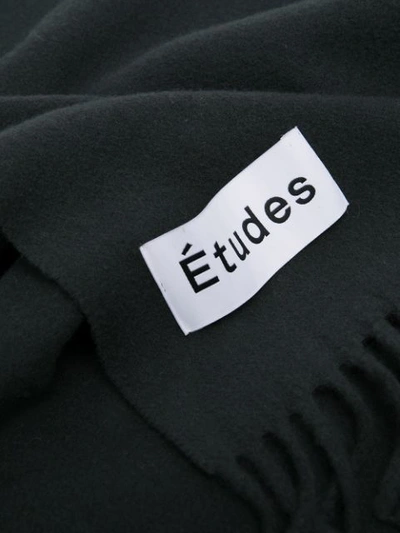 Shop Etudes Studio Logo Patch Fringed Scarf In Green