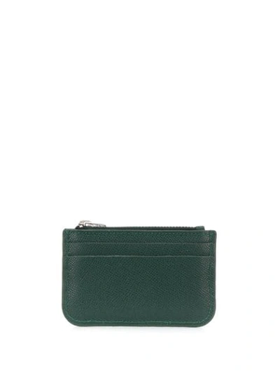 Shop Ami Alexandre Mattiussi Zipped Leather Coin Pouch In Green