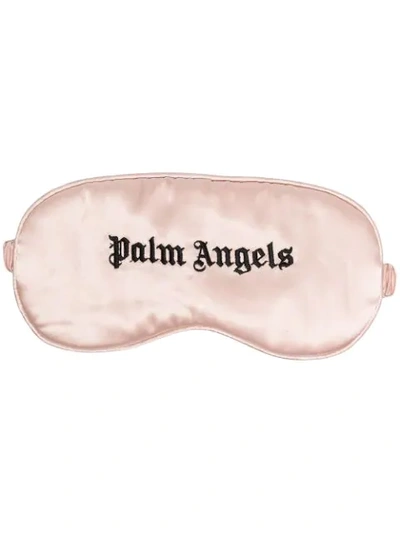 Shop Palm Angels Embroidered Logo Eye Mask In Pink