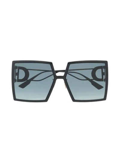 Shop Dior 30montaigne Oversized-frame Sunglasses In Black