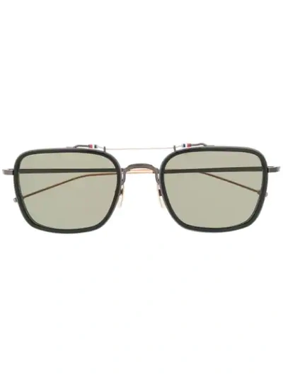 Shop Thom Browne Rectangular-frame Sunglasses In Black