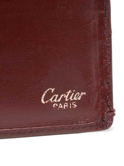 Pre-owned Cartier Logo-lettering Card Holder In Red