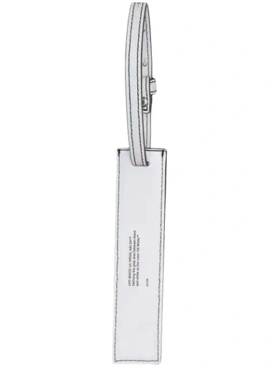 Shop Off-white Quote Luggage Tag In Silver