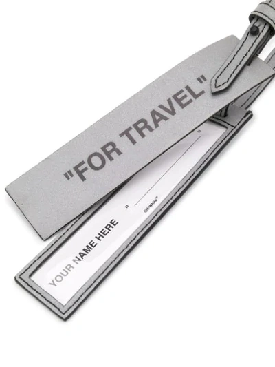 Shop Off-white Quote Luggage Tag In Silver