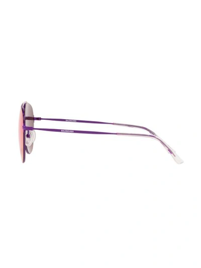Shop Balenciaga Bb0013s Aviator-frame Sunglasses In Purple